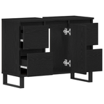 Casa si Gradina - Mobilier - Mobilier baie - Comode baie - Mobilier baie, chiuveta neagra din stejar 80x33x60 cm din lemn prelucrat - Infinity.ro