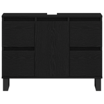 Casa si Gradina - Mobilier - Mobilier baie - Comode baie - Mobilier baie, chiuveta neagra din stejar 80x33x60 cm din lemn prelucrat - Infinity.ro