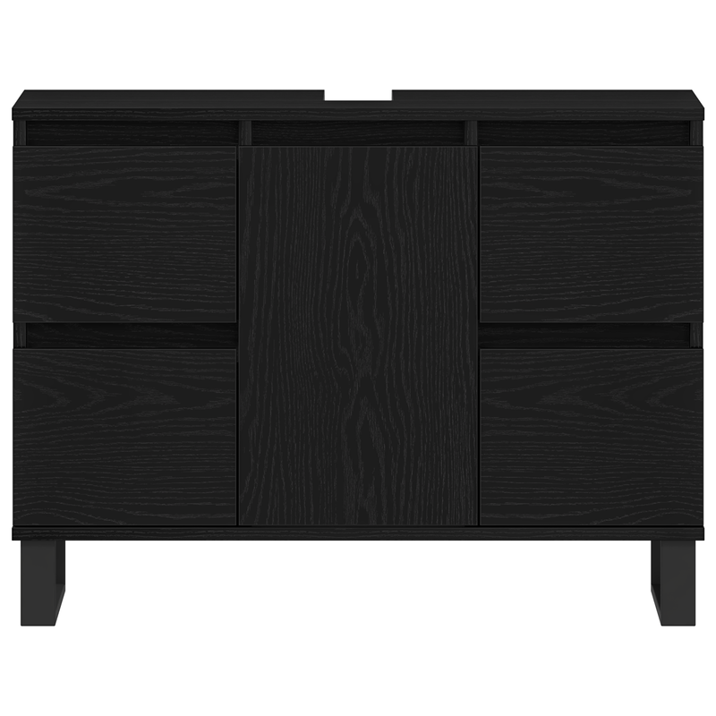 Casa si Gradina - Mobilier - Mobilier baie - Comode baie - Mobilier baie, chiuveta neagra din stejar 80x33x60 cm din lemn prelucrat - Infinity.ro