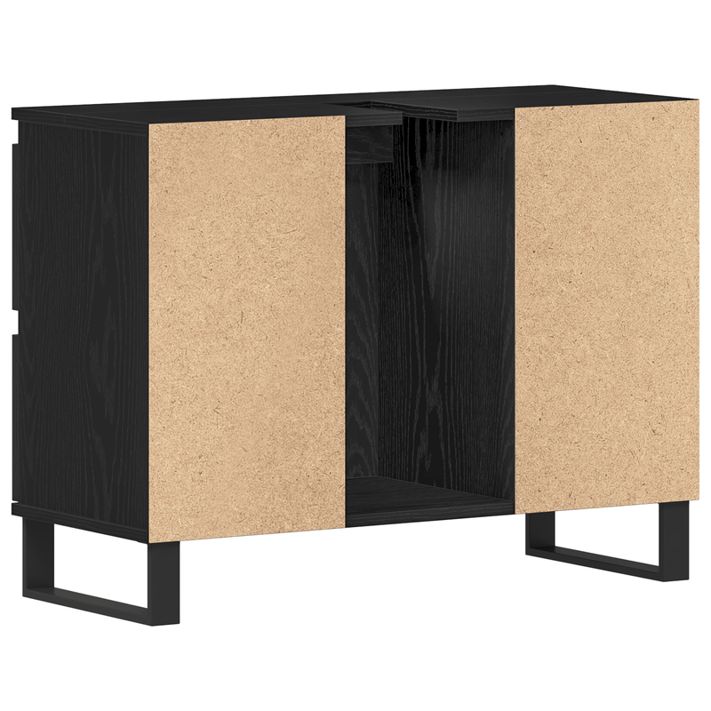 Casa si Gradina - Mobilier - Mobilier baie - Comode baie - Mobilier baie, chiuveta neagra din stejar 80x33x60 cm din lemn prelucrat - Infinity.ro