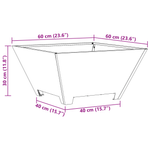 Casa si Gradina - Termice - Sobe, Seminee si accesorii - Seminee - Vatra de foc, negru, patrata, 60x60x30 cm, otel - Infinity.ro