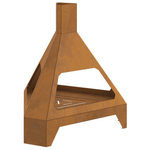 Casa si Gradina - Termice - Sobe, Seminee si accesorii - Seminee - Vatra de foc cu horn, 50x43x52 cm, otel corten - Infinity.ro
