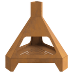 Casa si Gradina - Termice - Sobe, Seminee si accesorii - Seminee - Vatra de foc cu horn, 50x43x52 cm, otel corten - Infinity.ro