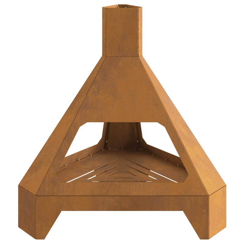 Casa si Gradina - Termice - Sobe, Seminee si accesorii - Seminee - Vatra de foc cu horn, 50x43x52 cm, otel corten - Infinity.ro