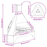 Casa si Gradina - Termice - Sobe, Seminee si accesorii - Seminee - Vatra de foc cu horn, 50x43x52 cm, otel corten - Infinity.ro