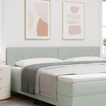 Casa si Gradina - Mobilier - Paturi si accesorii - Accesorii paturi - Tablie de pat cu nasturi gri deschis 200 cm catifea - Infinity.ro