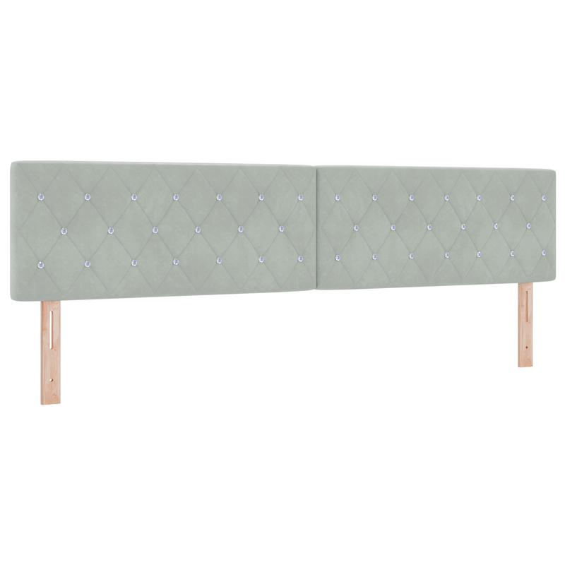 Casa si Gradina - Mobilier - Paturi si accesorii - Accesorii paturi - Tablie de pat cu nasturi gri deschis 200 cm catifea - Infinity.ro