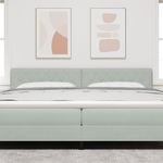 Casa si Gradina - Mobilier - Paturi si accesorii - Accesorii paturi - Tablie de pat cu nasturi gri deschis 200 cm catifea - Infinity.ro