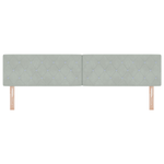 Casa si Gradina - Mobilier - Paturi si accesorii - Accesorii paturi - Tablie de pat cu nasturi gri deschis 200 cm catifea - Infinity.ro