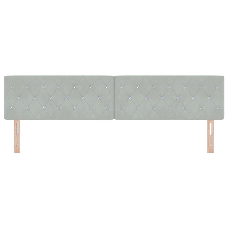 Casa si Gradina - Mobilier - Paturi si accesorii - Accesorii paturi - Tablie de pat cu nasturi gri deschis 200 cm catifea - Infinity.ro