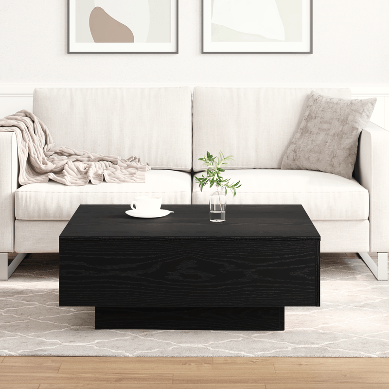 Casa si Gradina - Mobilier - Mese si birouri - Masute de cafea - Masa de cafea  Negru Stejar 80x80x31 cm Lemn compozit - Infinity.ro