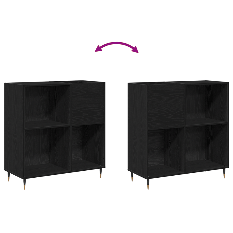 Casa si Gradina - Mobilier - Dulapuri si sifoniere - Dulapuri - Dulap pentru discuri, stejar negru 84,5x38x89 cm lemn prelucrat - Infinity.ro