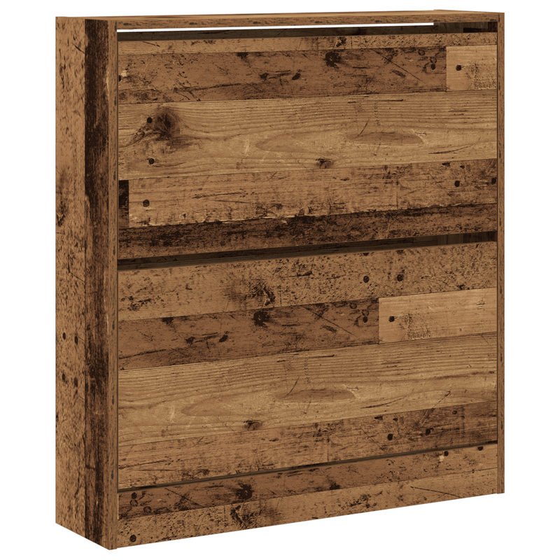 Casa si Gradina - Mobilier - Organizare si depozitare - Organizator incaltaminte - Pantofar cu sertar basculant, lemn vechi, 80x21x87,5 cm - Infinity.ro