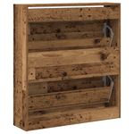 Casa si Gradina - Mobilier - Organizare si depozitare - Organizator incaltaminte - Pantofar cu sertar basculant, lemn vechi, 80x21x87,5 cm - Infinity.ro
