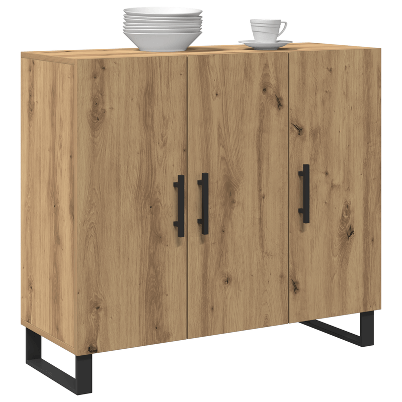 Casa si Gradina - Mobilier - Comode si corpuri - Comode - Dulap cu 3 usi, stejar artizanal, 90x34x80 cm, lemn prelucrat - Infinity.ro