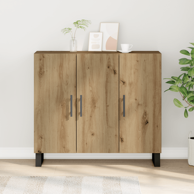 Casa si Gradina - Mobilier - Comode si corpuri - Comode - Dulap cu 3 usi, stejar artizanal, 90x34x80 cm, lemn prelucrat - Infinity.ro