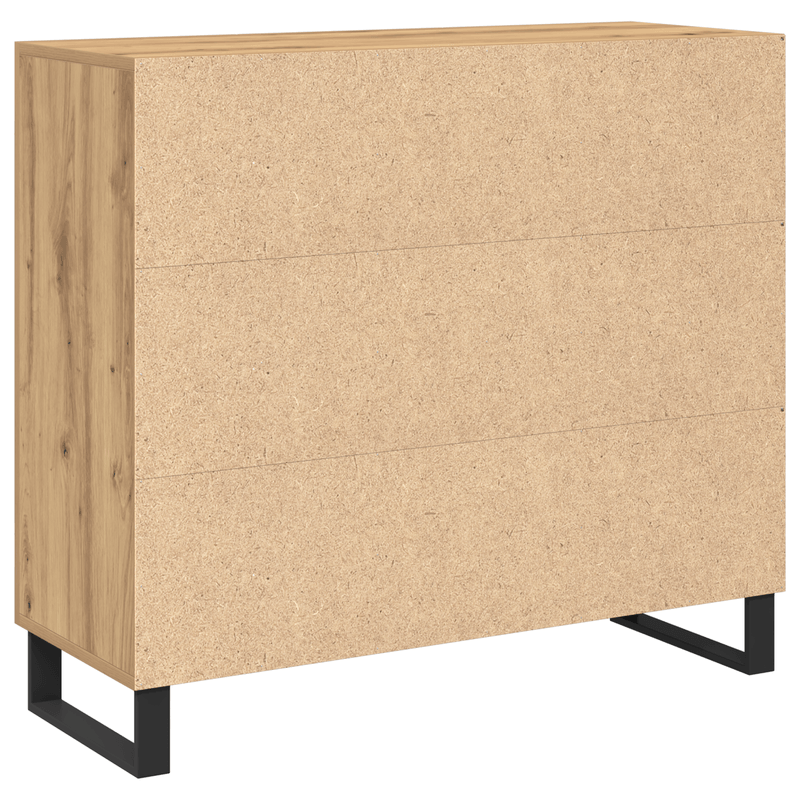 Casa si Gradina - Mobilier - Comode si corpuri - Comode - Dulap cu 3 usi, stejar artizanal, 90x34x80 cm, lemn prelucrat - Infinity.ro