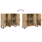 Casa si Gradina - Mobilier - Comode si corpuri - Comode - Dulap cu 3 usi, stejar artizanal, 90x34x80 cm, lemn prelucrat - Infinity.ro