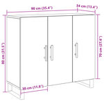 Casa si Gradina - Mobilier - Comode si corpuri - Comode - Dulap cu 3 usi, stejar artizanal, 90x34x80 cm, lemn prelucrat - Infinity.ro