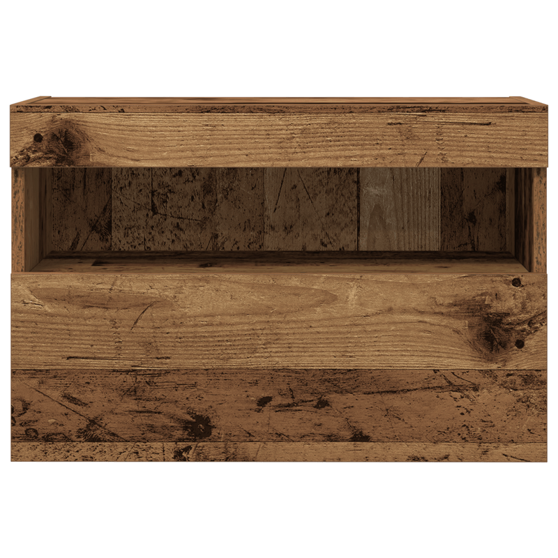 Casa si Gradina - Mobilier - Comode si corpuri - Comode - Dulap TV de perete cu LED, 2 buc., lemn vechi, 60x30x40 cm - Infinity.ro