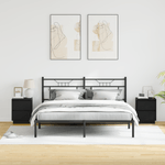 Casa si Gradina - Mobilier - Comode si corpuri - Noptiere - Noptierile cu lumini LED 2 buc negru 39x34.5x50 cm - Infinity.ro