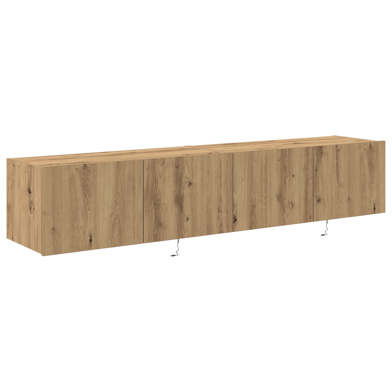 Casa si Gradina - Mobilier - Comode si corpuri - Comode - Dulapuri de perete LED-uri, 2 buc. stejar artizanal 80x35x31 cm - Infinity.ro