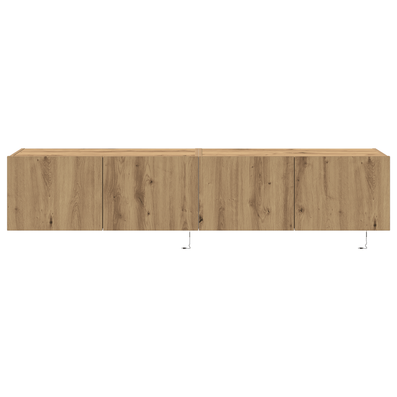 Casa si Gradina - Mobilier - Comode si corpuri - Comode - Dulapuri de perete LED-uri, 2 buc. stejar artizanal 80x35x31 cm - Infinity.ro