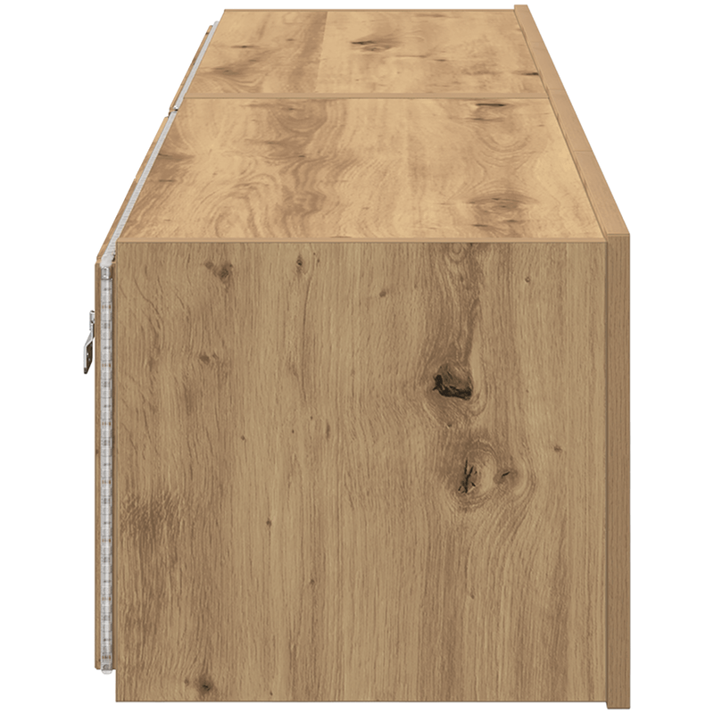 Casa si Gradina - Mobilier - Comode si corpuri - Comode - Dulapuri de perete LED-uri, 2 buc. stejar artizanal 80x35x31 cm - Infinity.ro