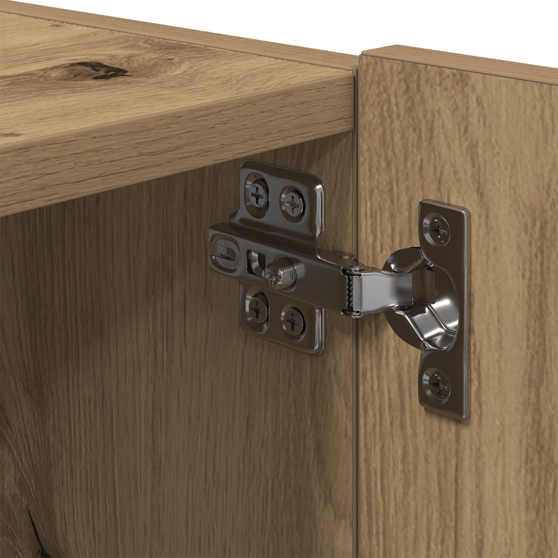 Casa si Gradina - Mobilier - Comode si corpuri - Comode - Dulapuri de perete LED-uri, 2 buc. stejar artizanal 80x35x31 cm - Infinity.ro