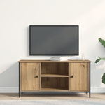 Casa si Gradina - Mobilier - Comode si corpuri - Comode - Dulap TV, stejar artizanal, 100x40x50 cm lemn prelucrat si otel - Infinity.ro