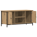 Casa si Gradina - Mobilier - Comode si corpuri - Comode - Dulap TV, stejar artizanal, 100x40x50 cm lemn prelucrat si otel - Infinity.ro