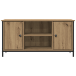 Casa si Gradina - Mobilier - Comode si corpuri - Comode - Dulap TV, stejar artizanal, 100x40x50 cm lemn prelucrat si otel - Infinity.ro