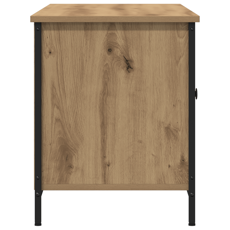 Casa si Gradina - Mobilier - Comode si corpuri - Comode - Dulap TV, stejar artizanal, 100x40x50 cm lemn prelucrat si otel - Infinity.ro