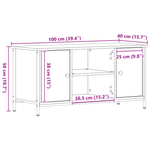 Casa si Gradina - Mobilier - Comode si corpuri - Comode - Dulap TV, stejar artizanal, 100x40x50 cm lemn prelucrat si otel - Infinity.ro