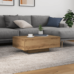 Casa si Gradina - Mobilier - Mese si birouri - Masute de cafea - Masuta de cafea cu LED-uri, stejar artizanal, 85x55x31 cm - Infinity.ro