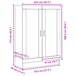 Casa si Gradina - Mobilier - Biblioteci si rafturi - Biblioteci - Biblioteca, stejar negru, 82.5x30.5x115 cm, lemn prelucrat - Infinity.ro
