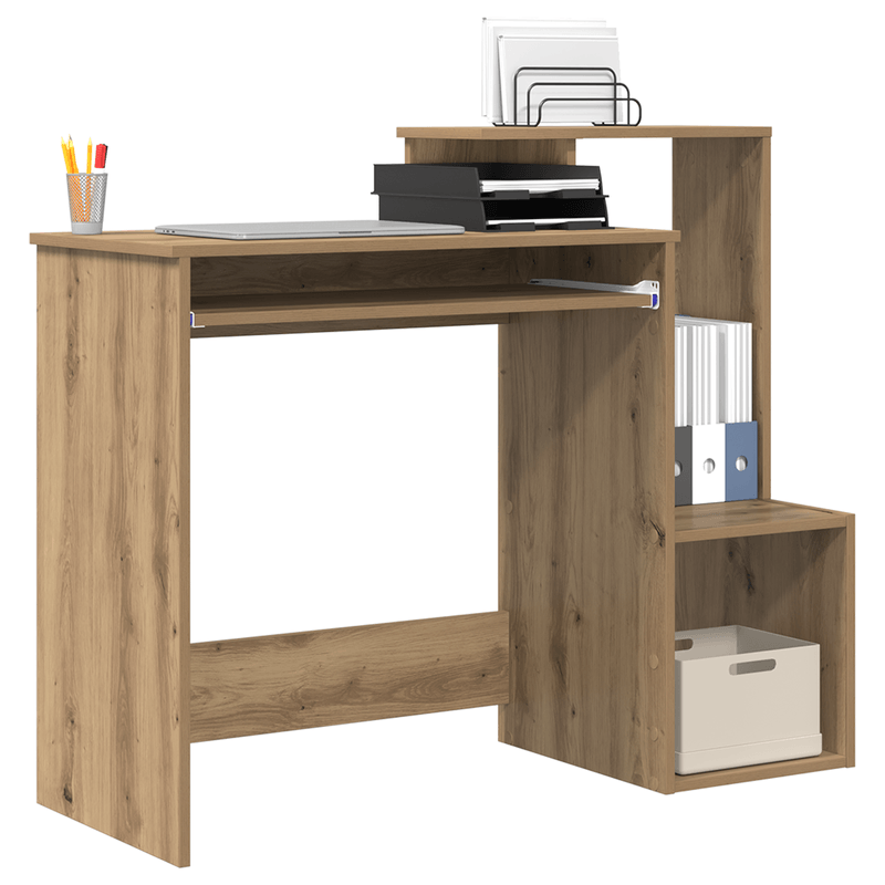 Casa si Gradina - Mobilier - Mese si birouri - Birouri - birou de calculator stejar artizanal placi aglomerate mediu - Infinity.ro