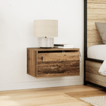 Casa si Gradina - Mobilier - Comode si corpuri - Noptiere - Noptiera cu LED-uri, de perete, lemn vechi, 50x36x30 cm - Infinity.ro