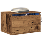 Casa si Gradina - Mobilier - Comode si corpuri - Noptiere - Noptiera cu LED-uri, de perete, lemn vechi, 50x36x30 cm - Infinity.ro