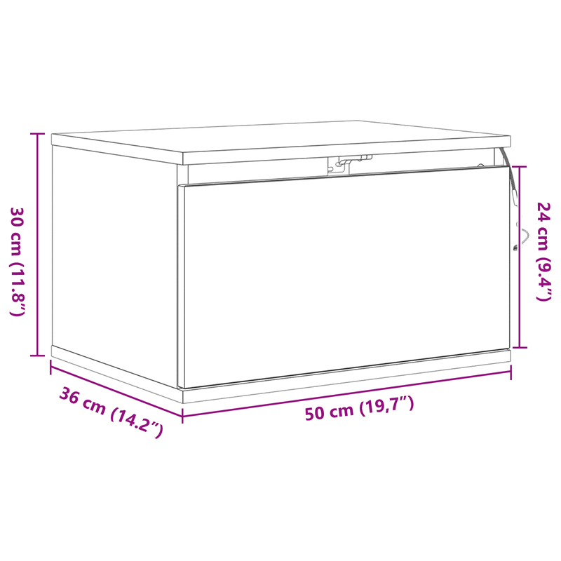 Casa si Gradina - Mobilier - Comode si corpuri - Noptiere - Noptiera cu LED-uri, de perete, lemn vechi, 50x36x30 cm - Infinity.ro