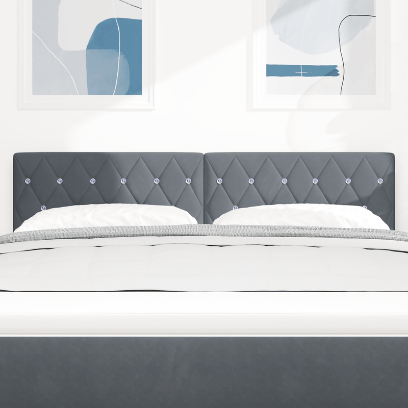 Casa si Gradina - Mobilier - Paturi si accesorii - Accesorii paturi - Tablie de pat cu nasturi gri inchis 160 cm catifea - Infinity.ro