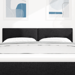 Casa si Gradina - Mobilier - Paturi si accesorii - Accesorii paturi - Tablie de pat cu nasturi negru 160 cm textil - Infinity.ro