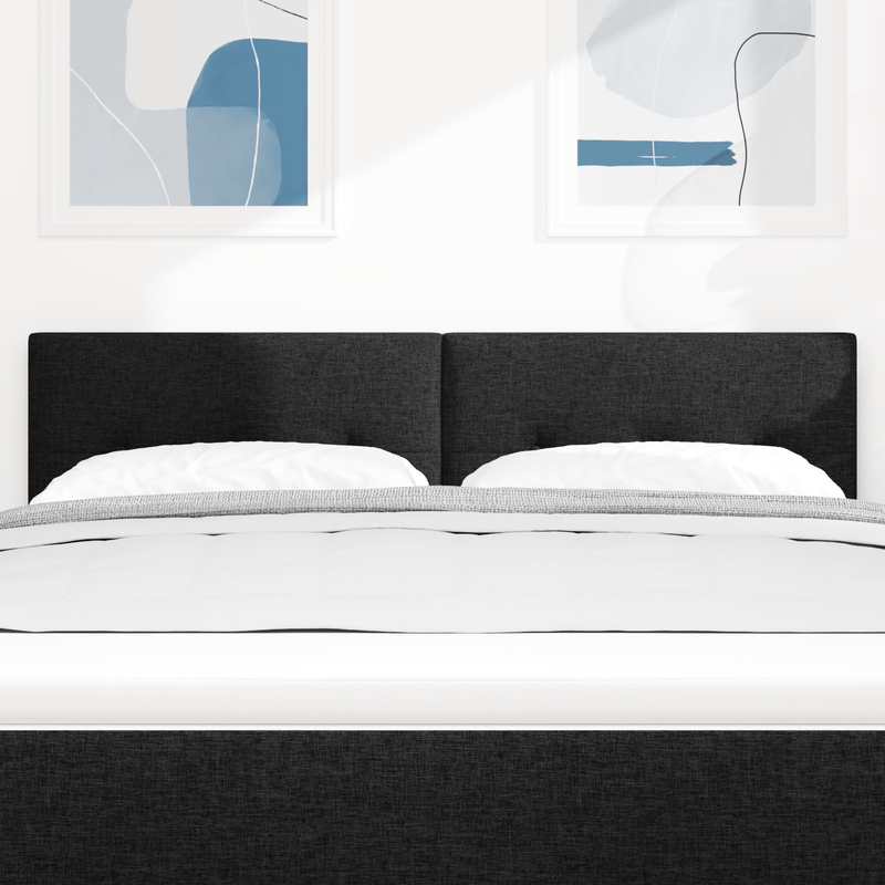 Casa si Gradina - Mobilier - Paturi si accesorii - Accesorii paturi - Tablie de pat cu nasturi negru 160 cm textil - Infinity.ro