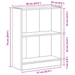 Casa si Gradina - Mobilier - Biblioteci si rafturi - Biblioteci - Dulap pentru carti, negru, 60x24x76 cm, lemn prelucrat - Infinity.ro