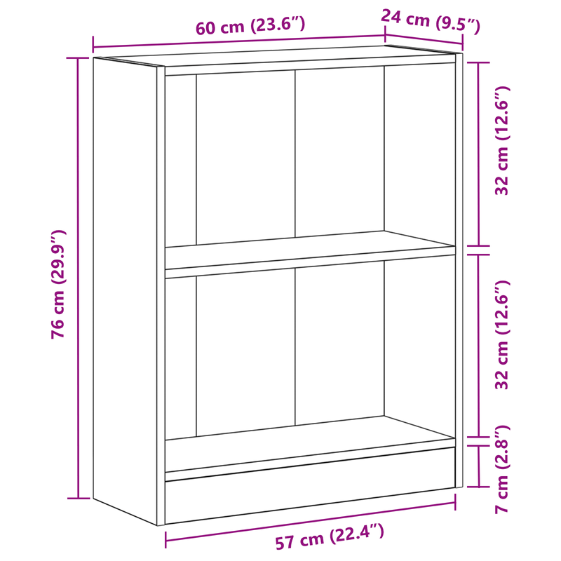 Casa si Gradina - Mobilier - Biblioteci si rafturi - Biblioteci - Dulap pentru carti, negru, 60x24x76 cm, lemn prelucrat - Infinity.ro