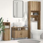 Casa si Gradina - Mobilier - Mobilier baie - Comode baie - Comoda chiuveta de baie, stejar artizanal, 80x30x60 cm, lemn - Infinity.ro