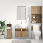 Casa si Gradina - Mobilier - Mobilier baie - Comode baie - Comoda chiuveta de baie, stejar artizanal, 80x30x60 cm, lemn - Infinity.ro