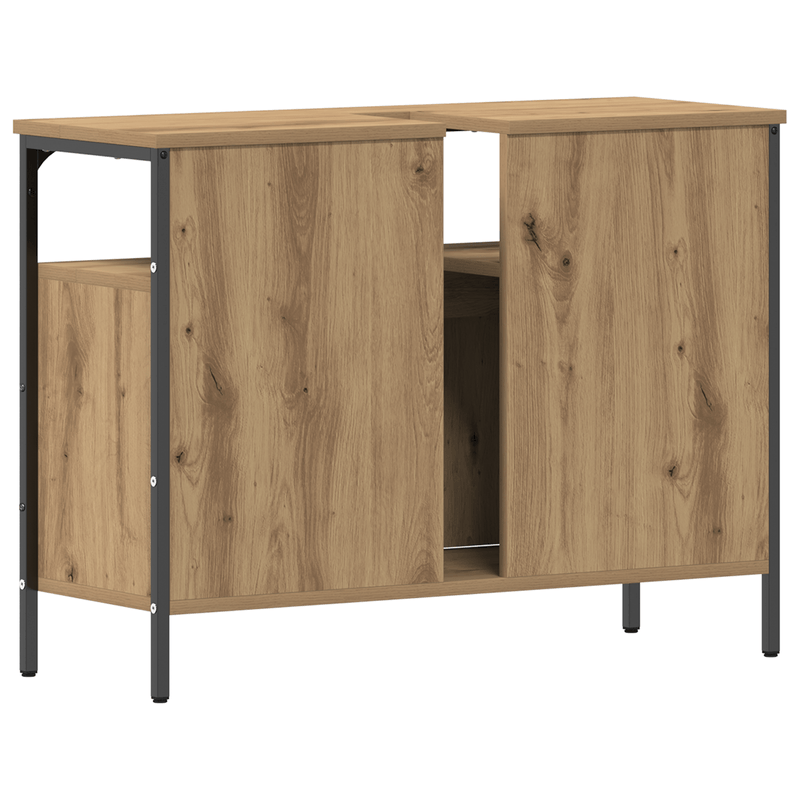 Casa si Gradina - Mobilier - Mobilier baie - Comode baie - Comoda chiuveta de baie, stejar artizanal, 80x30x60 cm, lemn - Infinity.ro