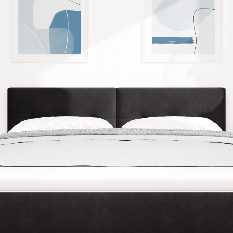 Casa si Gradina - Mobilier - Paturi si accesorii - Accesorii paturi - Tablie de pat cu nasturi negru 160 cm catifea - Infinity.ro