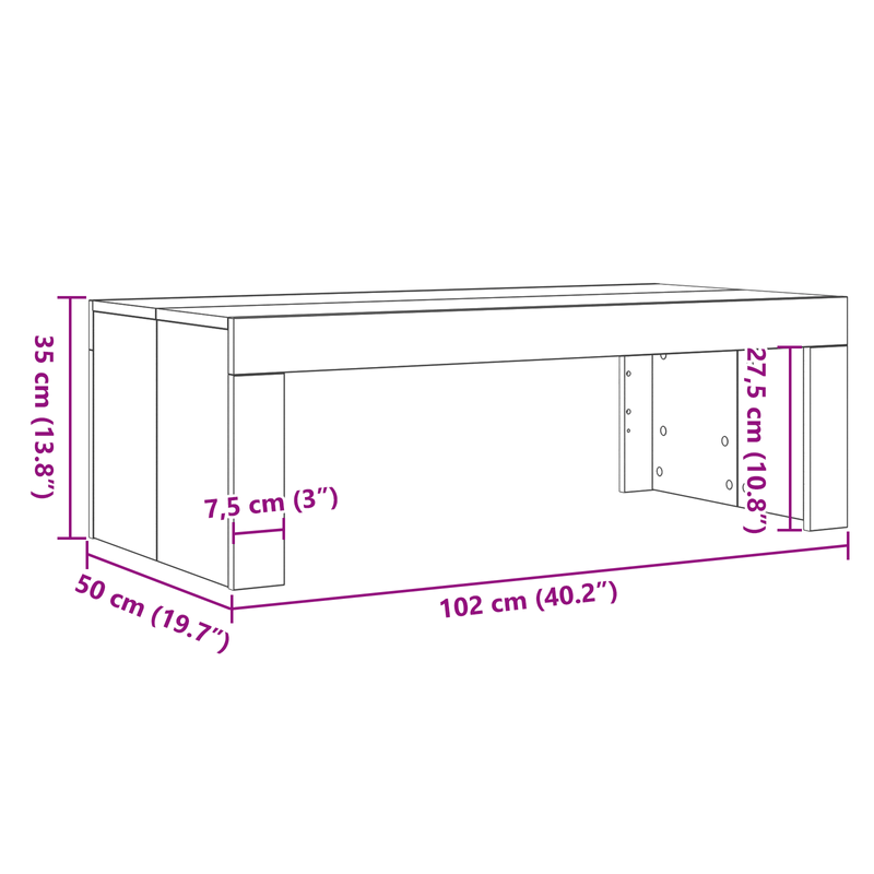 Casa si Gradina - Mobilier - Mese si birouri - Masute de cafea - Masuta de cafea, stejar negru, 102x50x35 cm, lemn prelucrat - Infinity.ro